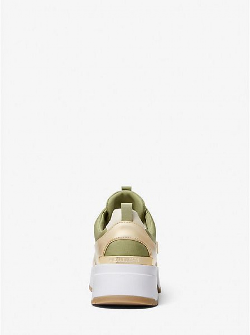 Sneakers Michael Kors Cosmo Tela Donna Verde Oliva | 356214-MFT