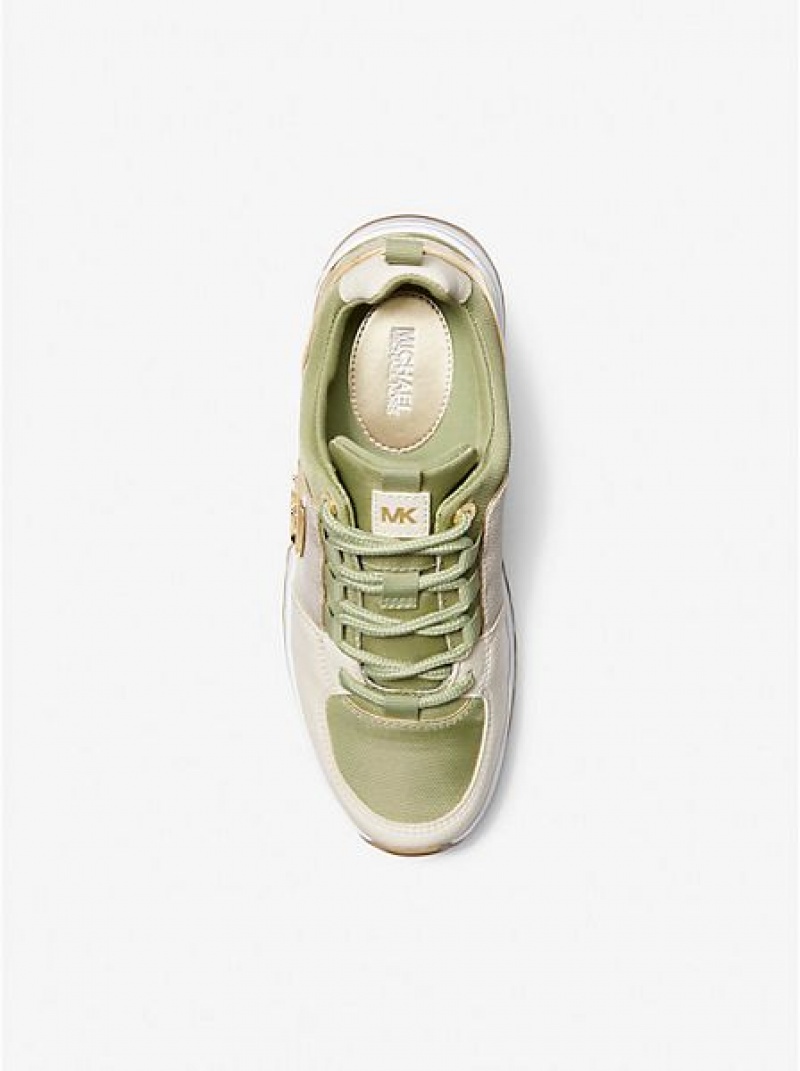 Sneakers Michael Kors Cosmo Tela Donna Verde Oliva | 356214-MFT