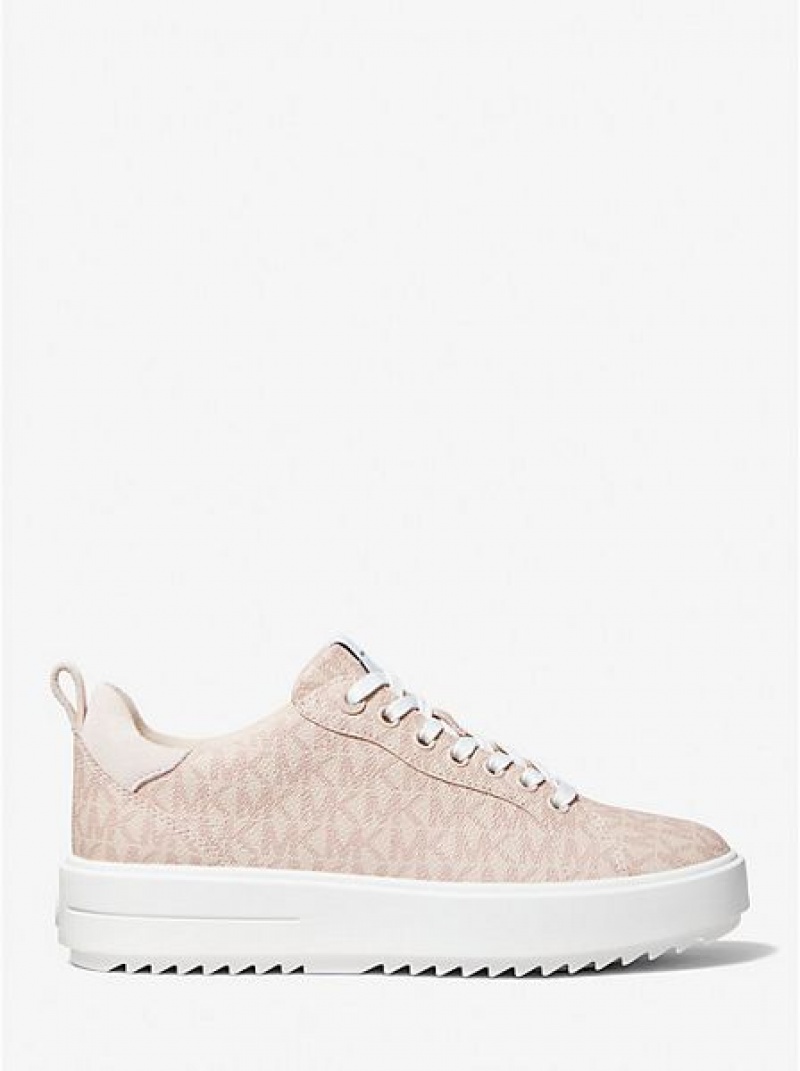 Sneakers Michael Kors Emmett Logo Donna Corallo Bianche | 401382-JBL