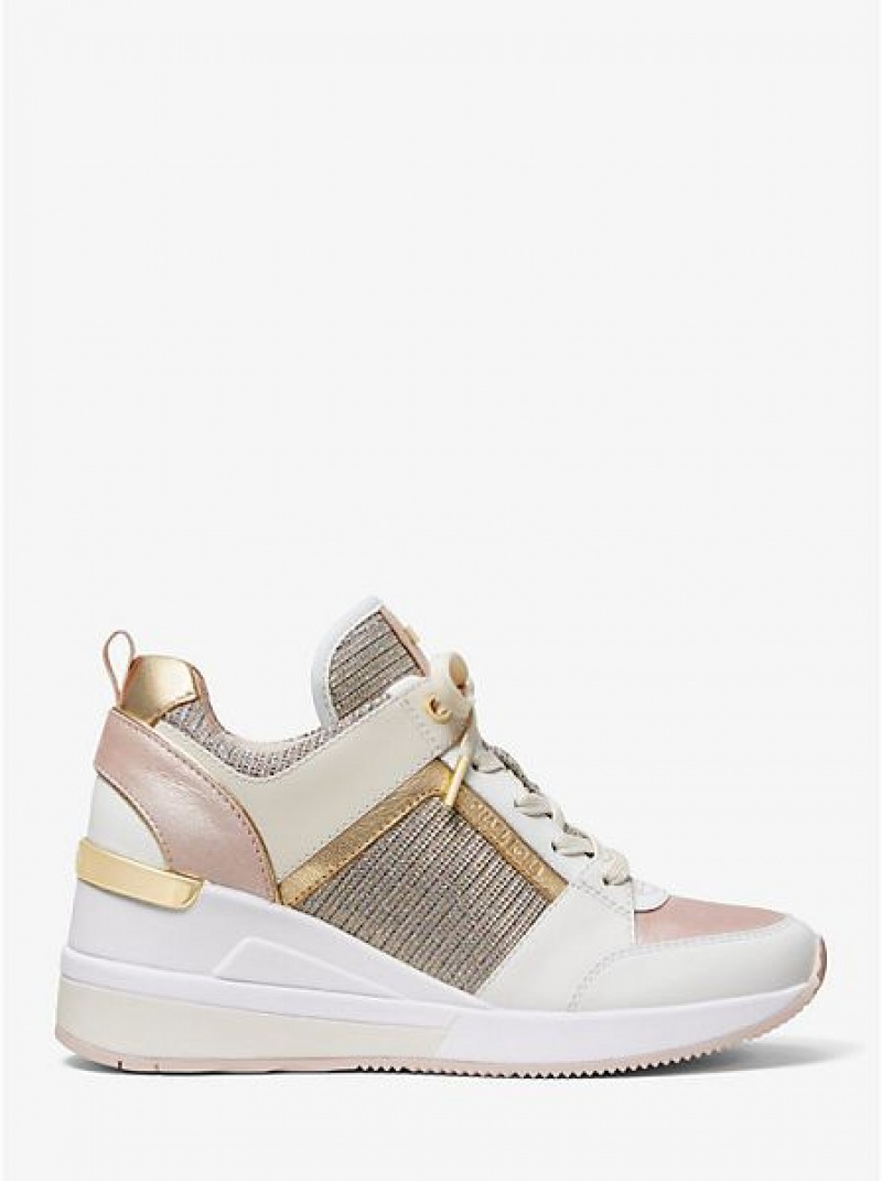 Sneakers Michael Kors Georgie Pelle And Chain-mesh Donna Colorate | 349250-KLZ