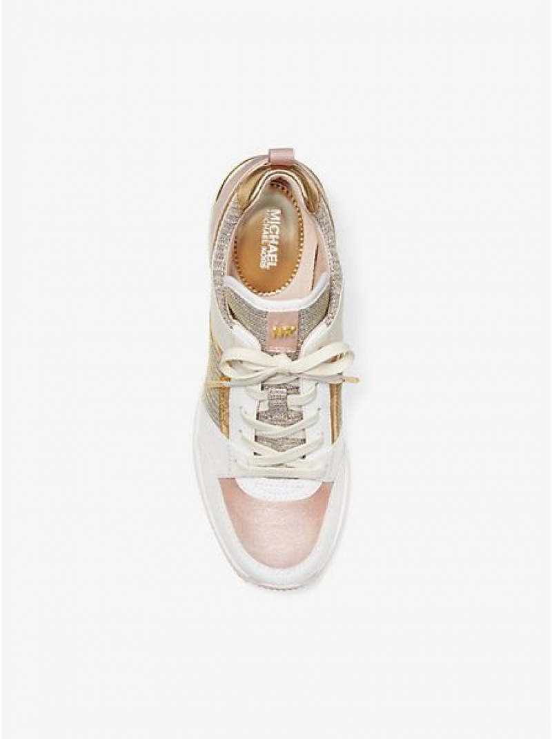 Sneakers Michael Kors Georgie Pelle And Chain-mesh Donna Colorate | 349250-KLZ