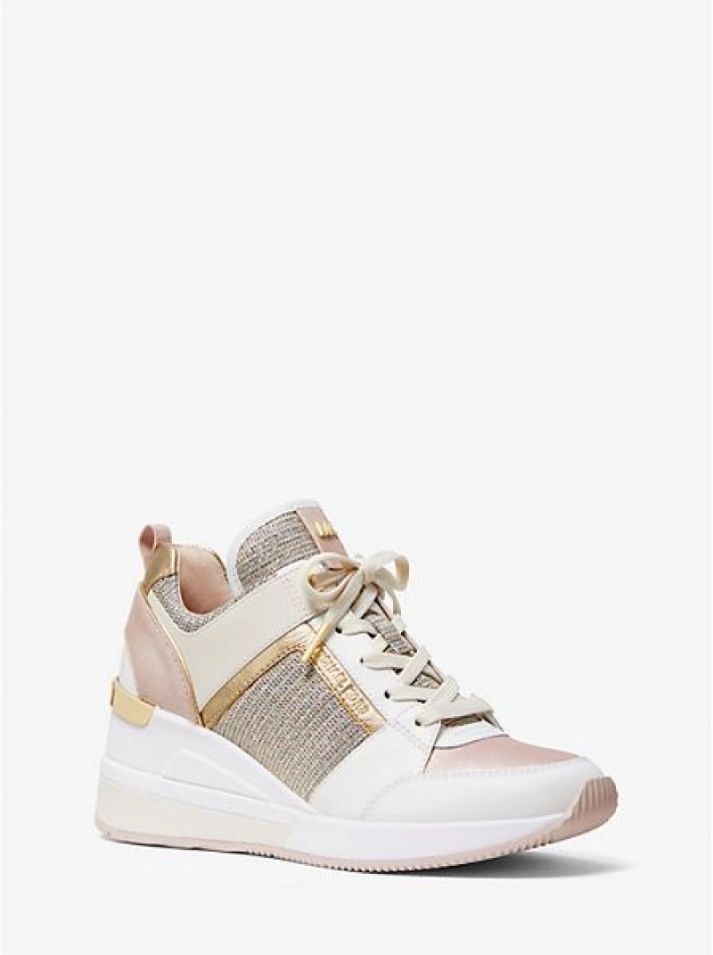 Sneakers Michael Kors Georgie Pelle And Chain-mesh Donna Colorate | 349250-KLZ