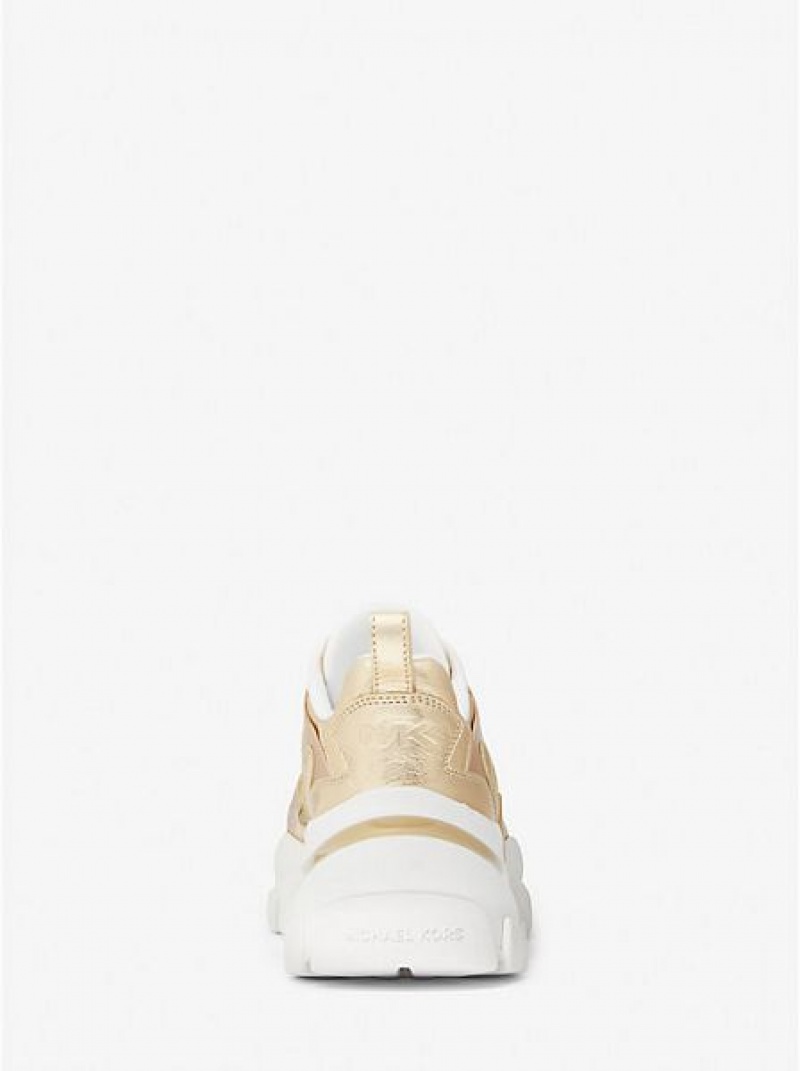 Sneakers Michael Kors Nick Metallic Pelle Donna Oro | 548670-ICQ