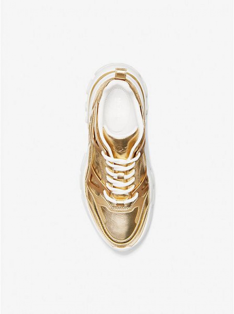 Sneakers Michael Kors Nick Metallic Pelle Donna Oro | 548670-ICQ