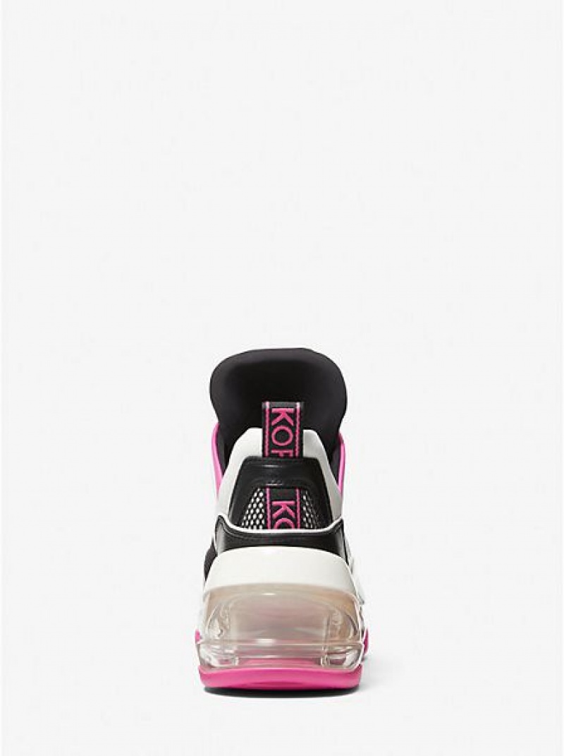 Sneakers Michael Kors Olympia Extreme Pelle And Scuba Donna Rosa Colorate | 049876-GUZ