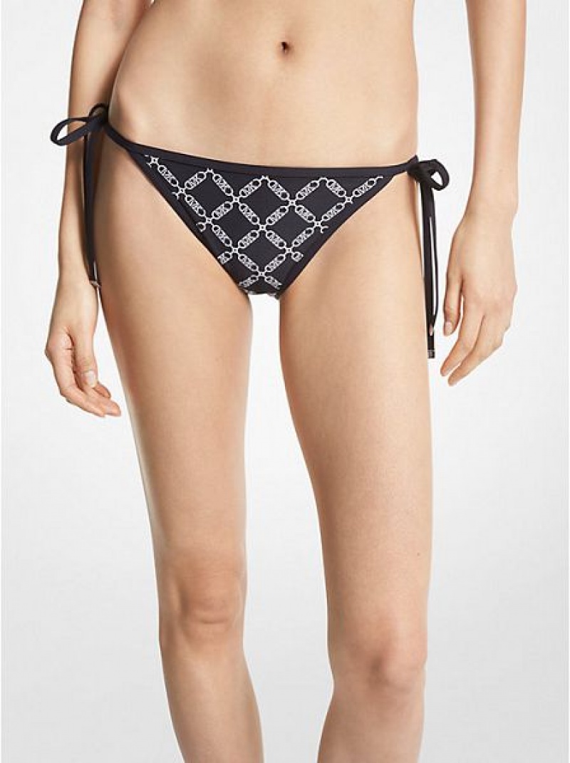 Top Bikini Michael Kors Empire Logo Bikini Bottom Donna Nere | 524380-IPT