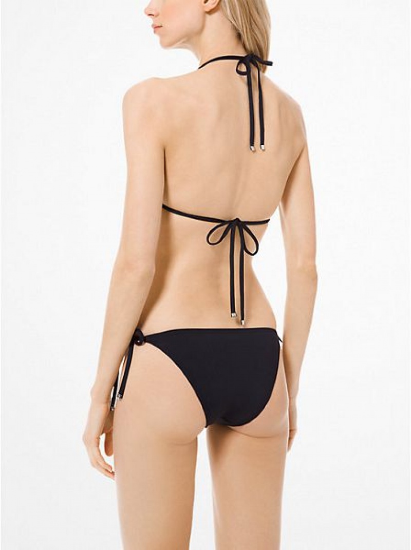 Top Bikini Michael Kors Triangle Donna Nere | 196024-IHC